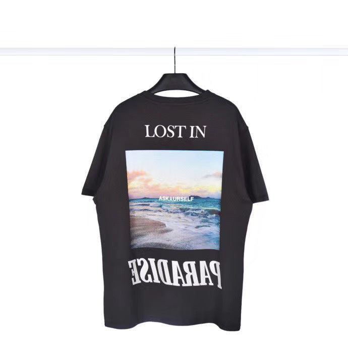 Askyurself T-shirts Wave Printed Letter 3M Reflective